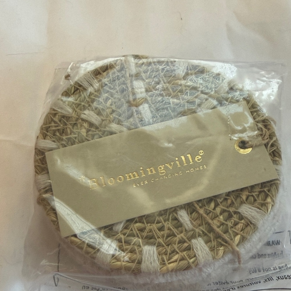 Bloomingville Woven Coasters set of 4 new